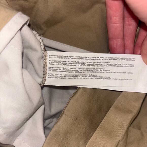 New Mango Suit High-Waisted Belted Trousers โ Size 4 Khaki Business Pants - Picture 13 of 15